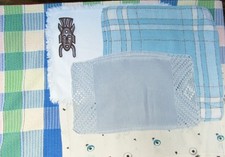 Retro Square Gingham Tablecloth & 4 Pairs Of Placemats Blue White Linen Cotton