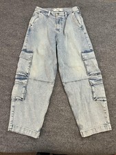 Hollister Jeans Mens 28x30 Fits 29x27.5 Light Baggy Skater Wide Leg Cargo Y2K