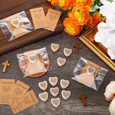 30 Set John 3: 16 Pocket Hug Heart Token Inspirational Christian Gift Bulk Wo...