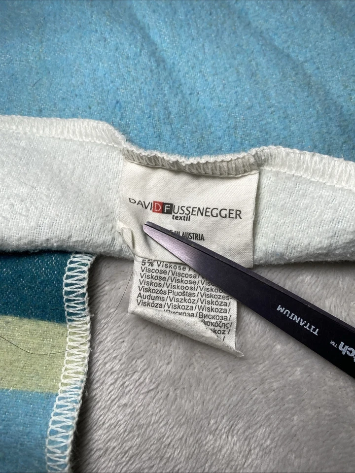 Manta Bebé David Fussenegger Zorro Árbol Nubes Bordado Borde Puntada Lovey Foto 3 de 4