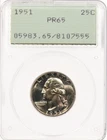 1951 25C PCGS PR65 Rattler OGH Washington Silver Quarter Proof PF65