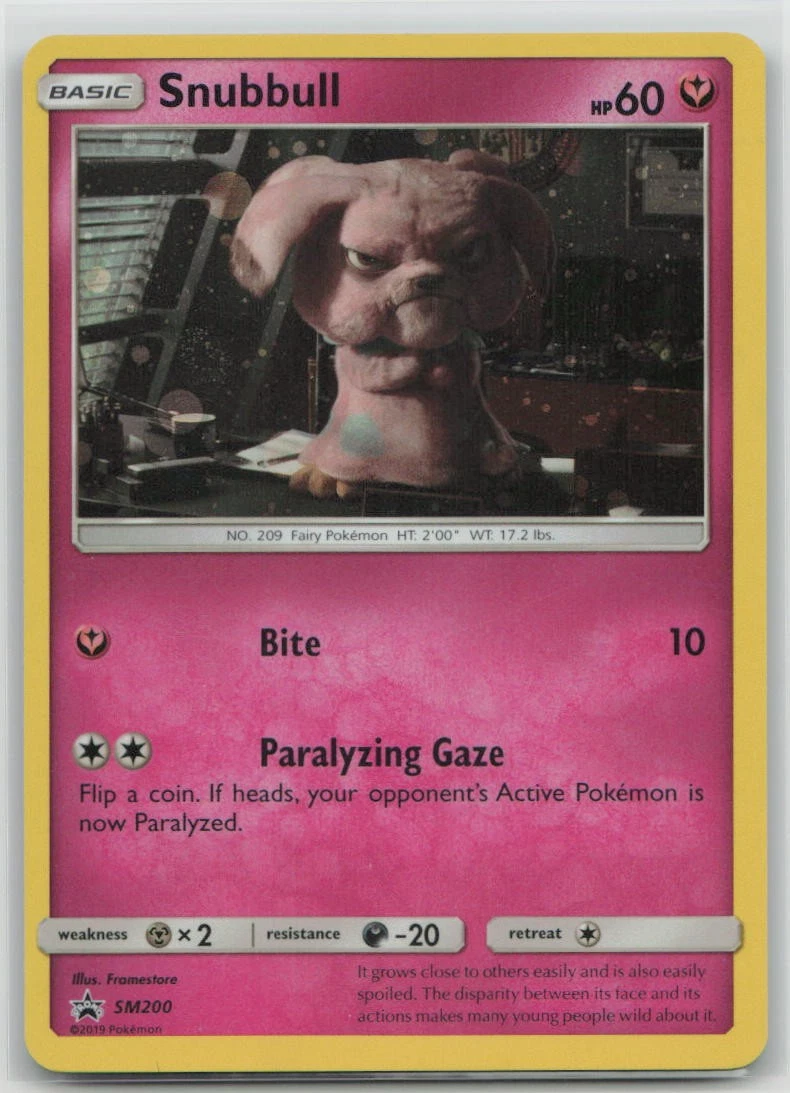 snubbull pokemon card detective pikachu - (In-Store Event Promo) SM200 Sm Holo for sale online [Colorless][Colorless] Detective Pikachu Snubull Promo Card