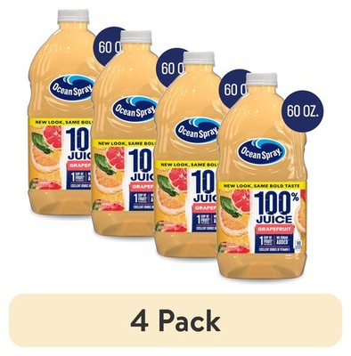 (4 pack) Ocean Spray  100% Grapefruit Juice, 100% Juice, 60 fl oz Bottle