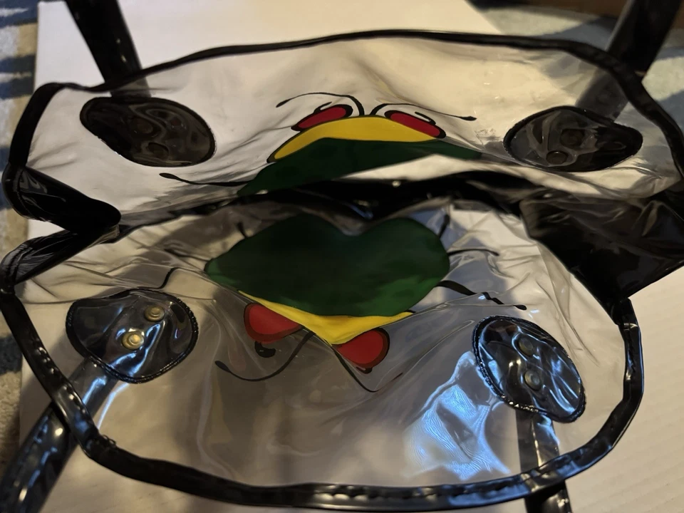 Bolso de Mano Lady Bug Vintage Plástico Transparente - Años 60 - Nuevo Stock Antiguo Foto 3 de 3