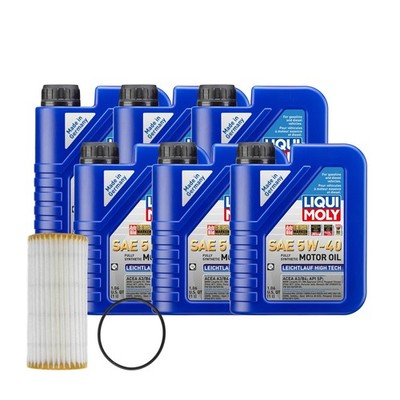 6L Liqui Moly Leichtlauf High Tech 5W-40 Mahle Oil Change Kit for Audi 1.8/2.0L