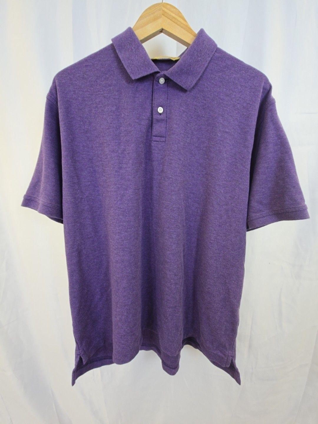 Roundtree & Yorke Gold Label Polo Shirt Mens XL Purple Knit Short Sleeve Casual