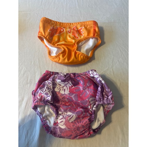 i play SwimWay Swim Diaper Bundle Baby 6-24M Orange Purple Excellent Ruffle Fish