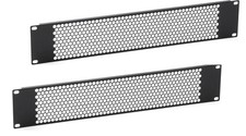 Black 2U Blank Rack Mount Panel Spacer Venting Server Rack Enclosure 2 PCS