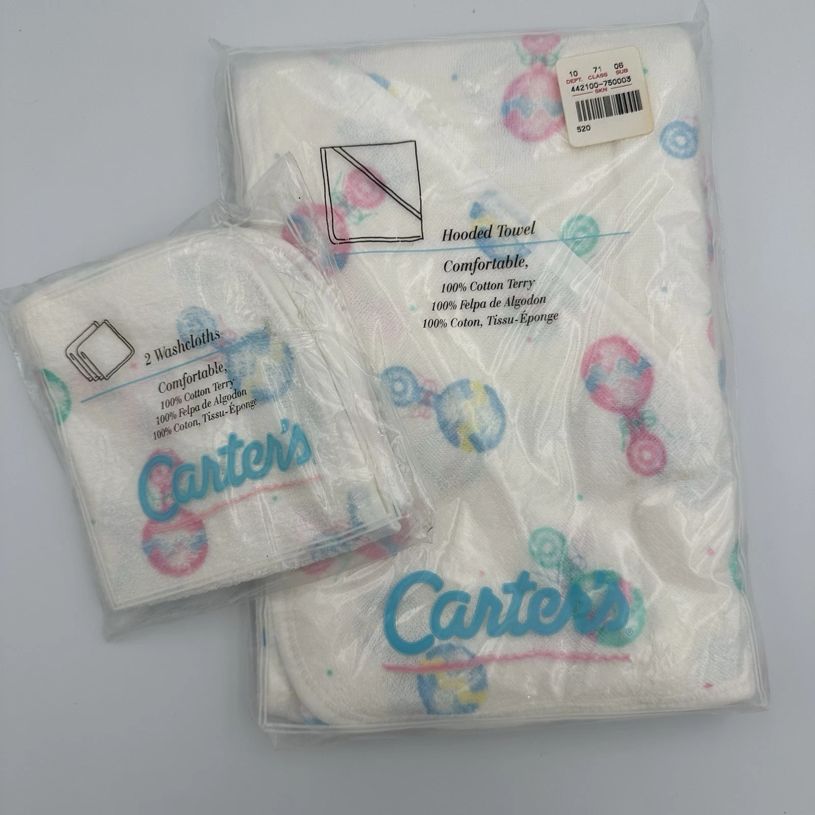 Vintage CARTER’S 100% Cotton Terry Hooded Towel & Matching Wash Clothes Set
Opens in a new window or