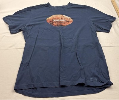 Life Is Good Football Shirt Womens XXL Blue Crusher Graphic Tee T-Shirt