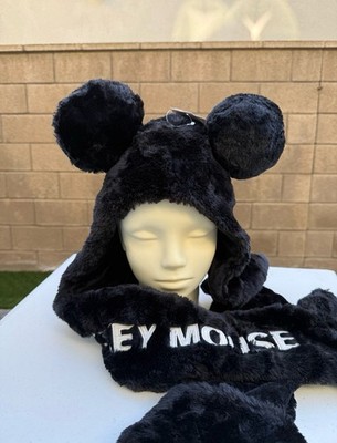 Japan Tokyo Disney Mickey Mouse Ears Headband black hat hooded