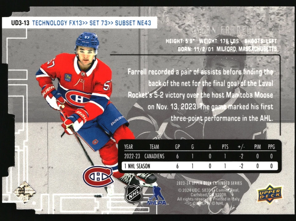 2023-24 Upper Deck Extended Series - 1998-99 Ud3 Sean Farrell #UD3-13 (RC) - Image 2 of 2