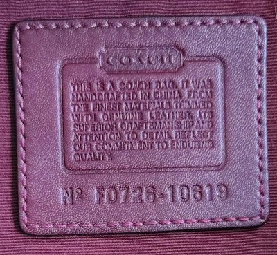 Coach Vintage MEDIUM 10619 Carly Brown Signature C and Red Leather