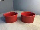 Fiestaware Square Bottom Bowls  Scarlet Red Fiesta Soup Cereal Dip Set Of 2 MINT