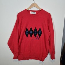 Vintage Pringle Mens Wool Golf Jumper Size XL Red