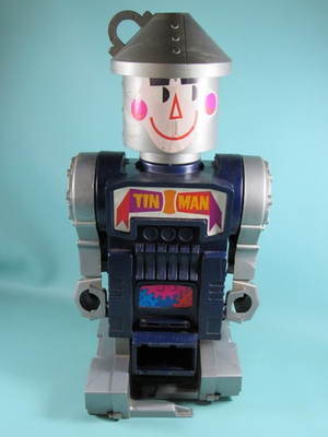 #ad Vintage Remco 1969 Tin Man Robot Battery Op. Large Plastic Silver Parts Repair $29.99