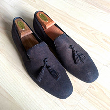 Alexander McQueen dark brown suede tassel loafers men’s US 7.5