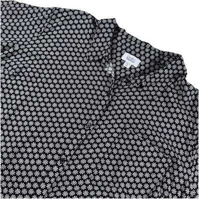 Croft & Barrow Womens Black White Short Sleeve Button Front Blouse Size 3X