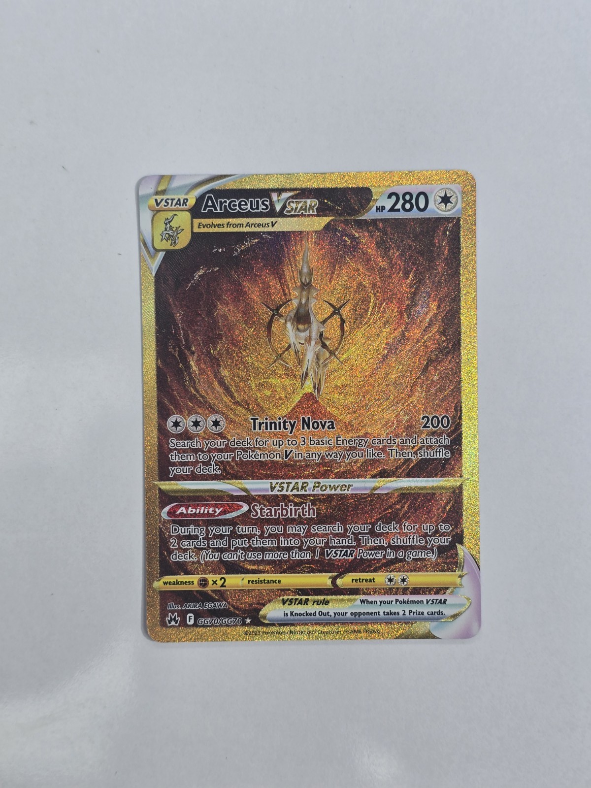 Pokemon TCG Arceus VSTAR GG70/GG70 Crown Zenith LP Condition