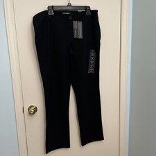 Lee Women Flex Motion Midrise Straight Leg Black 16M Pull On Pants.