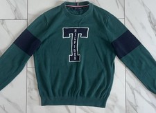 Tommy Hilfiger Knit Crewneck Sweater M  T  Logo Embroidered Pullover Y2K