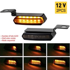 PAUXITOrcycle Flowing Mount Amber Light Indicator LED Turn Signal Lamp Safe UK