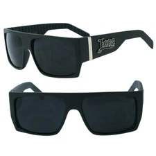 LOCS Cholo Gangster Flat Top Sunglasses Designer Lowride BLACK Square Shades