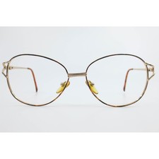 Vintage Gold Tortoise Oval Eyeglass Frames 454 CE 54-16-135 Retro Style