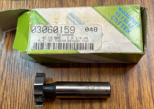 1" X 1/4 Width Woodruff Keyway Cutter 12 Teeth Korea, 808 HSS  slightly Used