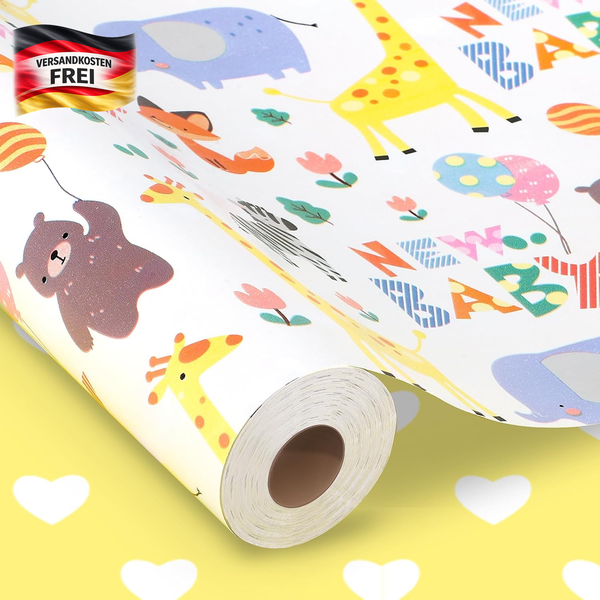woric 43Cm X 15M Geschenkpapier Geburtstag, Happy Birthday Geschenkpapier | Gesc-image