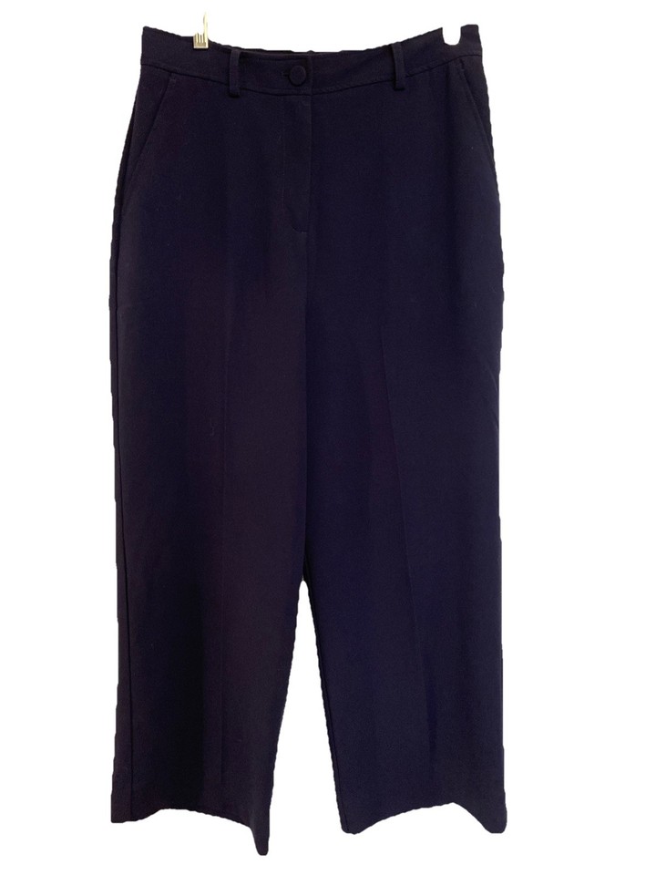 Witchery Navy Blue Lightweight Jersey Flat Front Dress Pants Sz 10