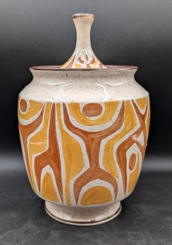 Vintage Red Wing Pottery USA Jolly Jar With Lid, Sierra Line AS IS (Chipped)