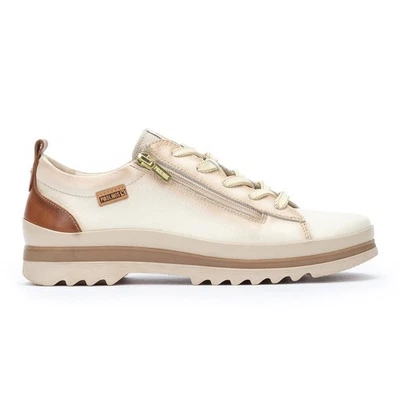 Pikolinos Vigo Femmes Nata Blanc Cuir Zip Baskets Quotidiennes Chaussures - Photo 1/4