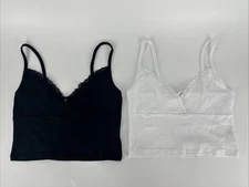 2 PACK Cotton On Women's Sammie Cross Front Cami Layer Tank White& Black Size M