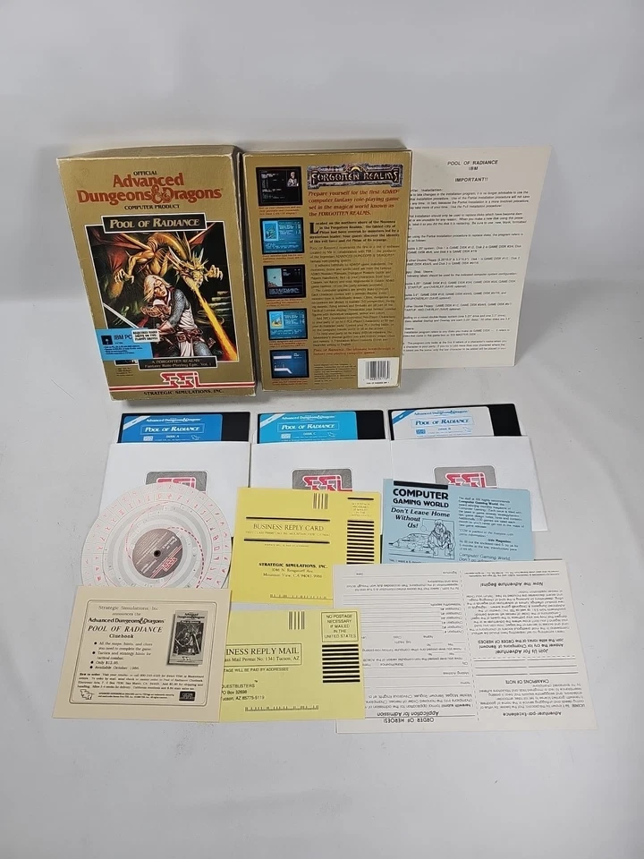 Advanced Dungeons & Dragons: Pool of Radiance (PC, 1988) IBM Big Box - Image 2 of 4