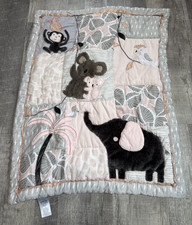 Lambs  Ivy Calypso Baby Quilt Comforter Pink Gray Koala Elephant Parrot Monkey