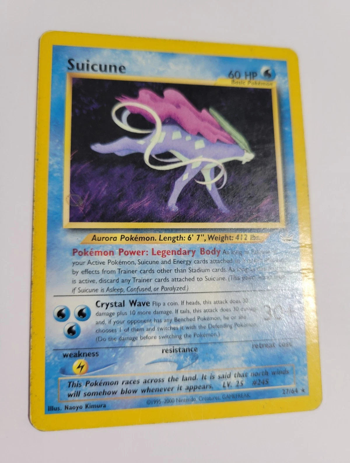 Pokémon TCG Suicune 27/64 Neo Revelation Rare Regular EN Basic 60HP Unlimited