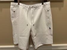 NWT Polo Ralph Lauren WHITE 9 inseam Double Knit Sweat Track Shorts