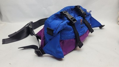 Vintage 1990's Lowe Alpine Fanny Pack Belt Bag Purple Green Camera Bag Hiking 