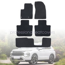 Fits 2011-2014 Mitsubishi Outlander 1st 2nd Row Velour Floor Mats Carpet Black Fits 2011-2014 Mitsubishi Outlander 1st 2nd Row Velour Floor Mats Carpet Black