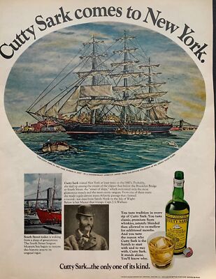 Vintage 1960s Cutty Stark Whiskey Print Ad