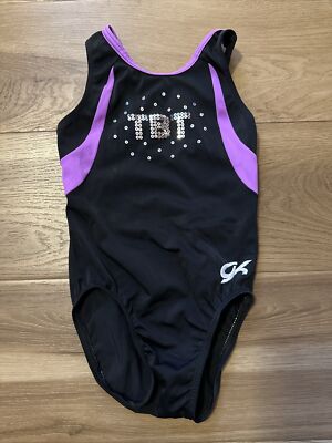 GK Gymnastics leo girls Small? / Black Purple  tbt 