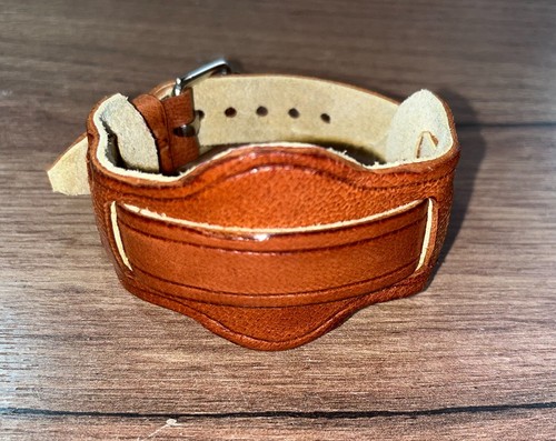 16mm handmade leather WW1 WW2 army aviator pilot trench watch bund strap band - Picture 2 of 2
