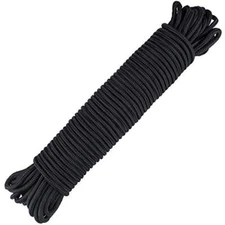 Nylon Rope,100 Feet Black Nylon Rope,1/4 Inch Solid Braided Rope Thick Strong Ny