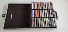 Savoy 42 Cassette Storage Case Brown Vinyl Briefcase. One buckle. Vintage Retro.