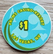 $1 Las Vegas Palms (2001 printed on the side) Aces Casino Chip - Uncirculated