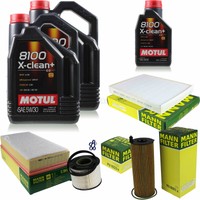 MANN-FILTER Inspektionspaket 11L Motul 5W-30 8100 X-Clean+ FüR Vw Touareg 3.0