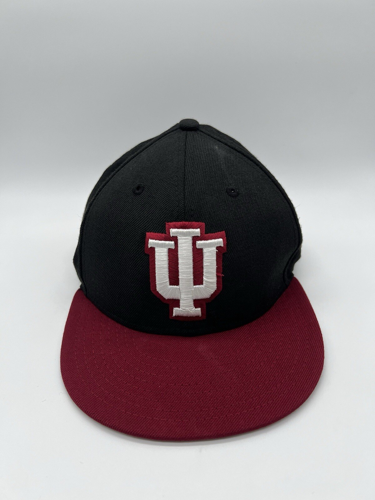 Indiana Hoosiers Hat Cap Fitted 7 1/4 NCAA College New Era Black Wool IU