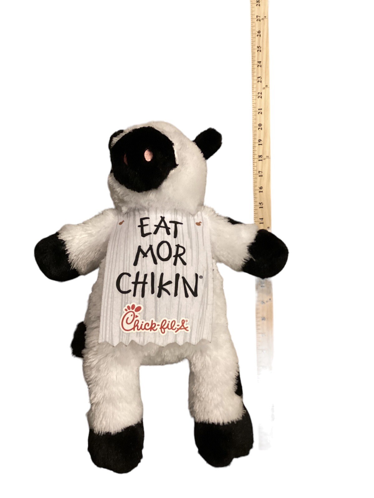 Chik Fil A Eat Mor Chikin- Cow Plush Stuffed Animal 20" Wearing Advertising Sign