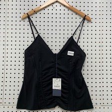 NUOVA canotta donna Zara crop top nera donna grande camicetta nuova con etichetta